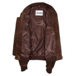 Mens Suede MA-1 Bomber Jacket Trevor Green