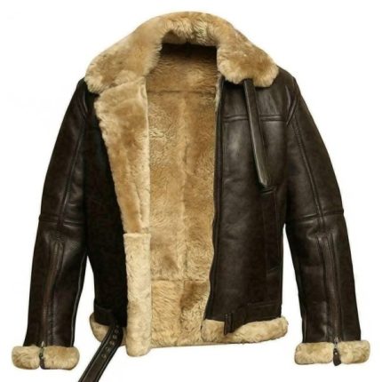 B3 Bomber Jacket For Men Real Sheepskin RAF Leather Jacket