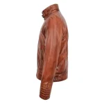 Mens Real Leather Sherpa Lined Jacket Alfie Brown