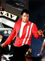 ELVIS PRESLEY SPEEDWAY RED LEATHER JACKET