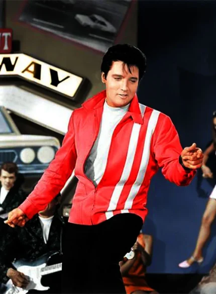 ELVIS PRESLEY SPEEDWAY RED LEATHER JACKET