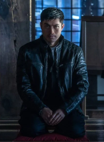 HENRY GOLDING SNAKE EYES LEATHER JACKET