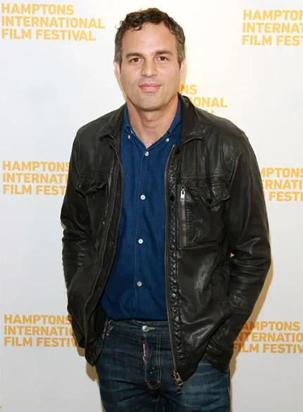 MARK RUFFALO HAMPTONS FILM FESTIVAL LEATHER JACKET