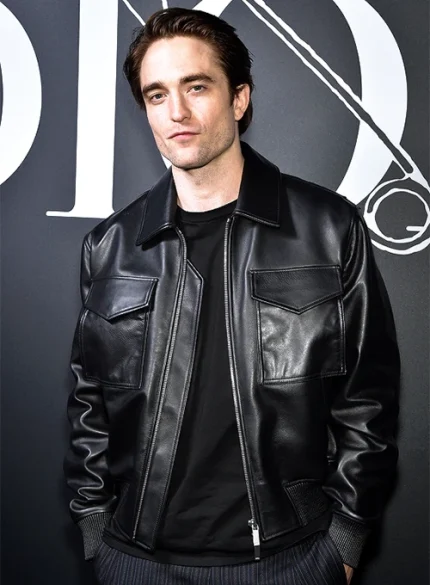 ROBERT PATTINSON 2020 PARIS FASHION SHOW LEATHER JACKET