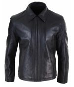 Mens Soft Nappab Black Leather Jacket