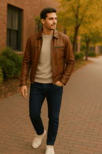 As the weather begins to cool, you can layer it over a light sweater or long-sleeve shirt